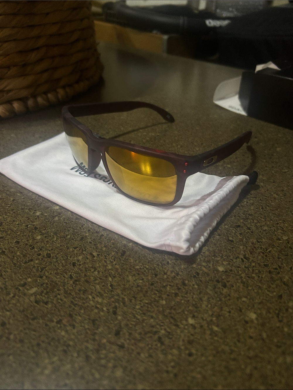 Oakley Custom Holbrook. Red camo frame/ Gold polarized lens. New unused.